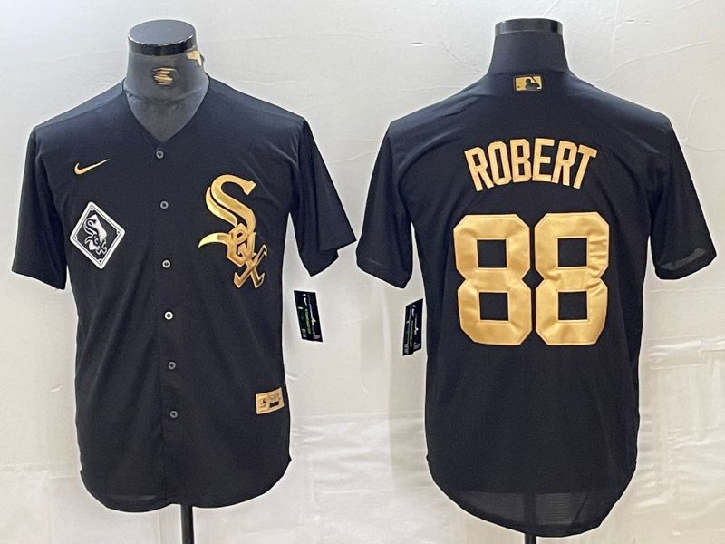 Men Chicago White Sox 88 Robert Black gold #4 th generation Nike 2024 MLB Jersey style 2->chicago white sox->MLB Jersey